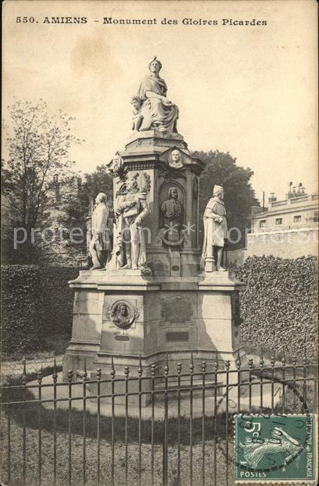 Amiens Monument des Gloires Picardes Stempel a