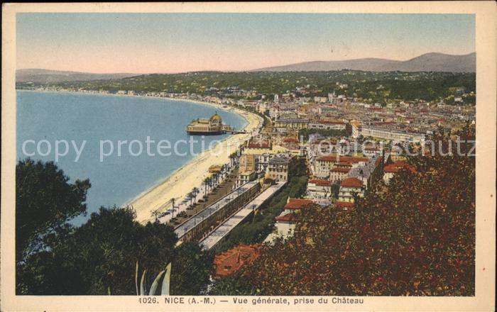 Nice Alpes Maritimes Vue generale prise du Chateau Plage
