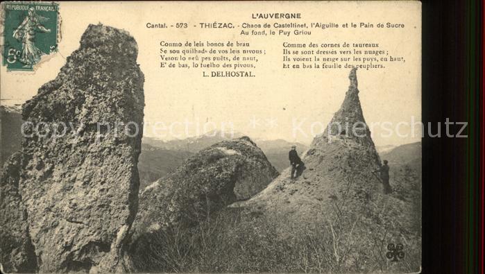 Thiezac Chaos de Casteltinet Stempel auf AK