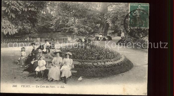 Vichy Allier Coin du Parc Stempel auf AK