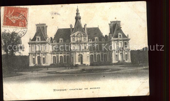 Dieppe 76 Chateau de Bessac Stempel auf AK