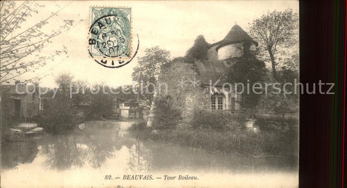 Beauvais 60 Tour Boileau Stempel auf AK