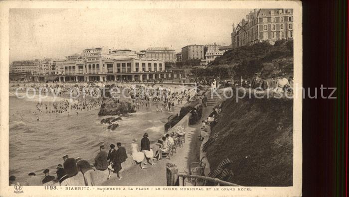 Biarritz Pyrenees Atlantiques Plage Casino Municipal Grand Hotel