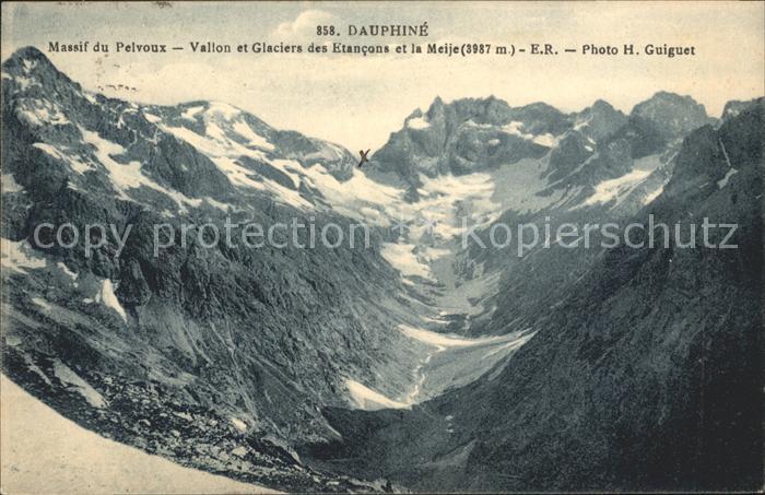 Dauphine Massif du Pelvoux Vallon et Glaciers des Etancons et la Meije