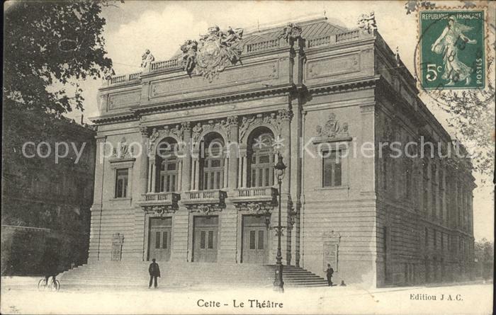 Cette Herault Theatre Stempel auf AK