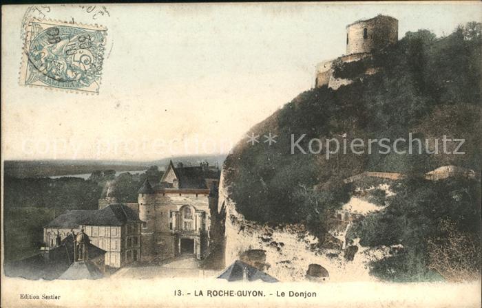 La Roche-Guyon Le Donjon Stempel auf AK