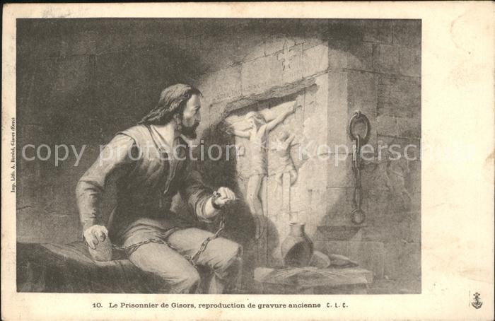 Gisors Eure Le Prisonnier Reproduction de gravure a