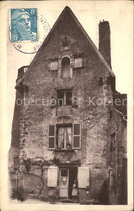 Ainay-le-Chateau Vieux Chateau Stempel auf AK