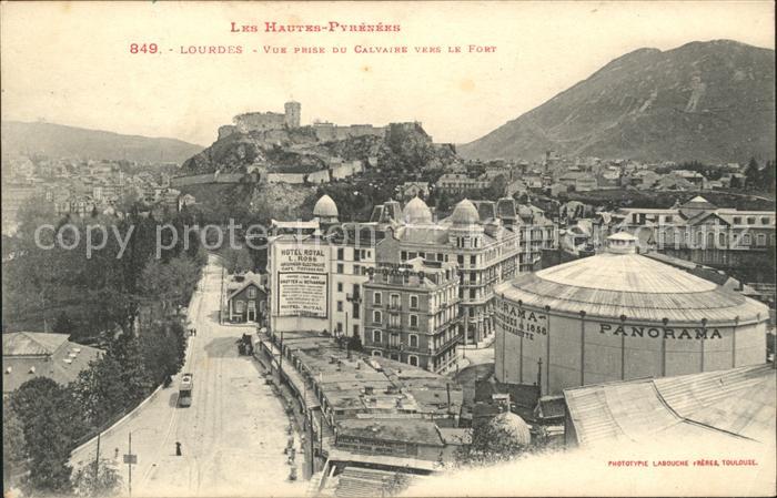 Lourdes Hautes Pyrenees Vue prise du Calvaire vers le Fort