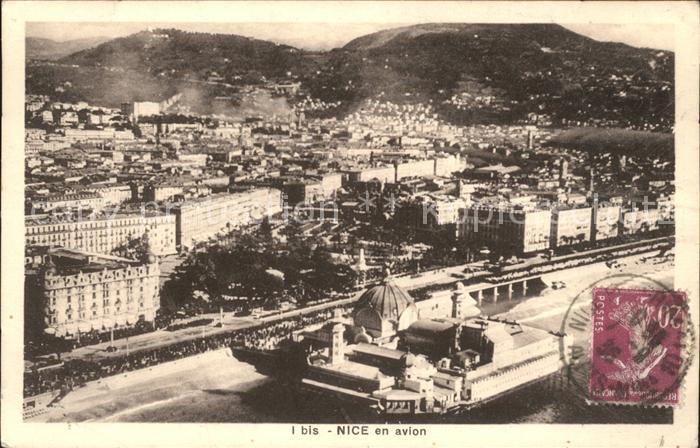 Nice Alpes Maritimes Vue aerienne Stempel auf AK
