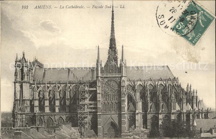 Amiens Cathedrale Facade Sud Stempel auf AK