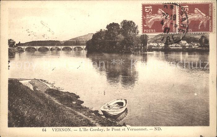 Vernon Eure Ile Corday Pont et Vernonnet Stempel au