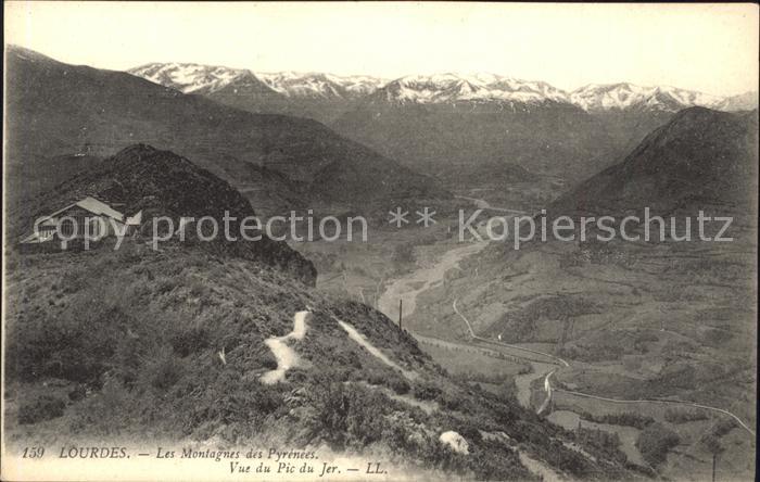 Lourdes Hautes Pyrenees Panorama Montagnes des Pyrenees vue du Pic du Jer