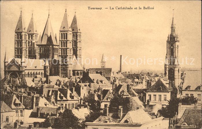Tournay Liege Cathedrale et le Beffroi