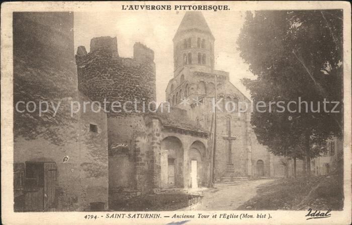 Saint-Saturnin Puy-de-Dome Ancienne Tour Eglise Monument historique