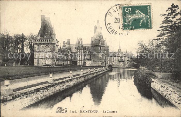 Maintenon Chateau Stempel auf AK