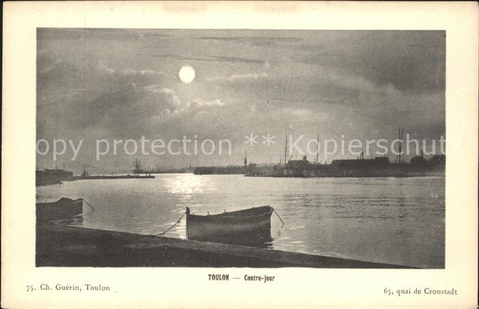 Toulon Var Contre jour Port clair de lune