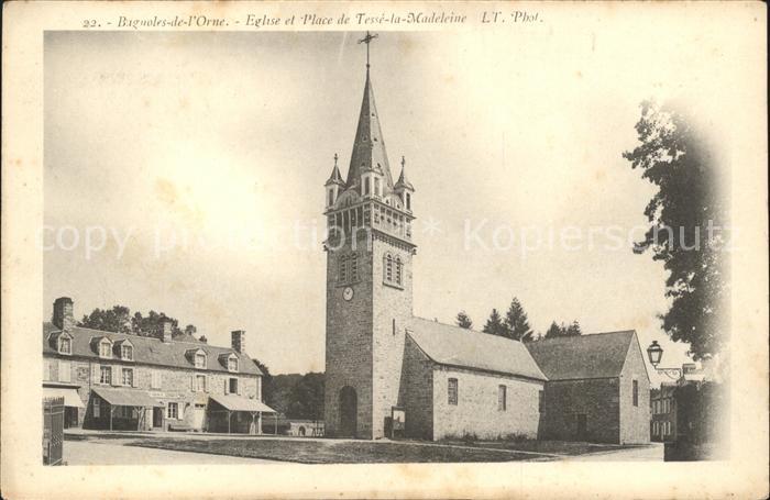 Bagnoles-de-l Orne Eglise et Place de Tesse la Madeleine