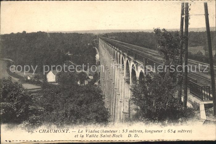 Chaumont 52 Viaduc Chemin de fer et Vallee Saint Ro