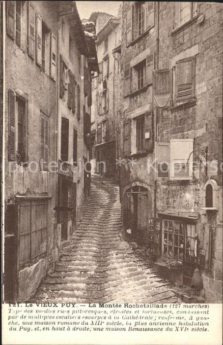 Le Puy-en-Velay Le vieux Puy Montee Rochtaillade