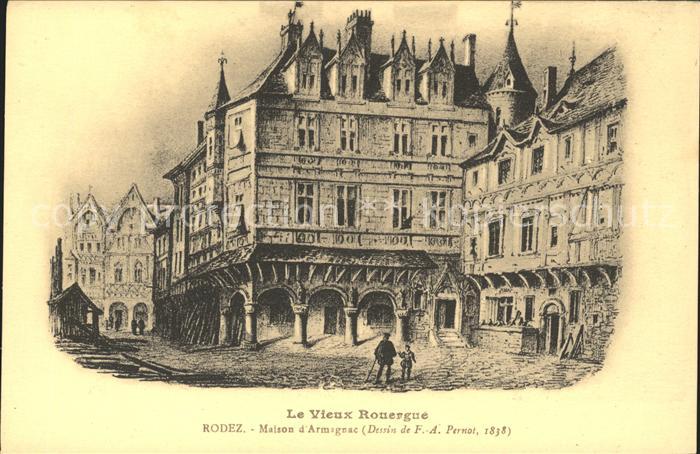 Rodez Maison d Armagnac Dessin de F. A. Pernot