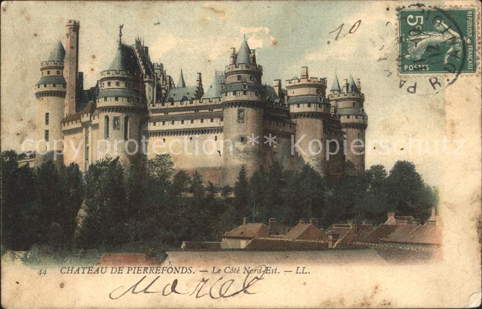 Pierrefonds Oise Chateau Stempel auf AK