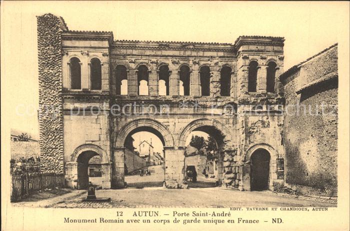 Autun Porte Saint Andre Monument Romain