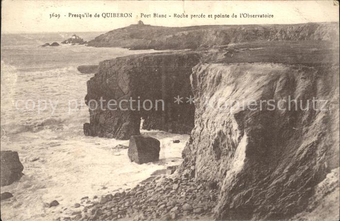Quiberon Morbihan Port Blanc Roche percee Pointe de l'Obs