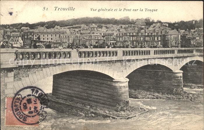 Trouville-sur-Mer Vue generale Pont sur la Touque Stempel