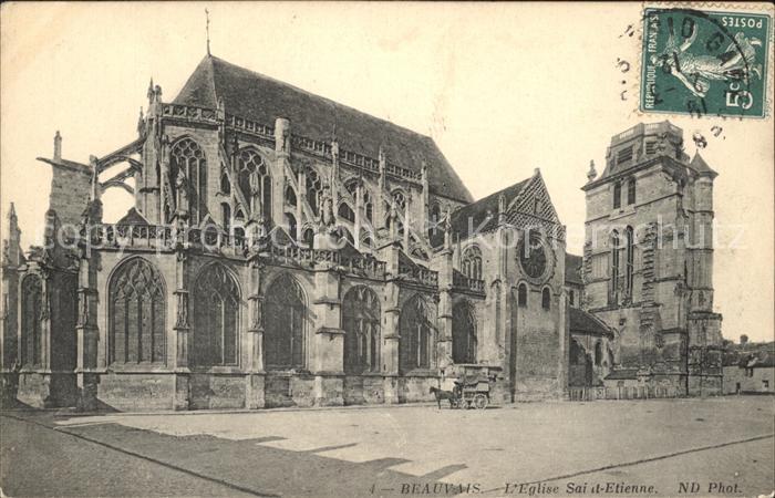 Beauvais 60 Eglise Saint Etienne Stempel auf AK