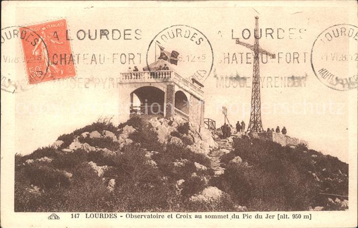 Lourdes Hautes Pyrenees Observatoire Croix Pic du Jer Stempel a