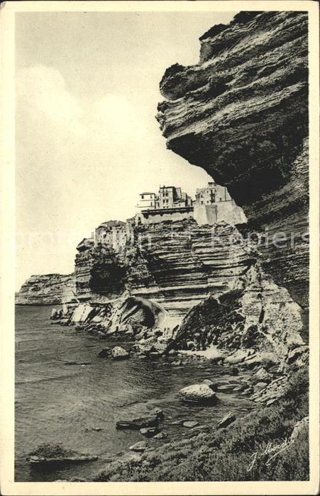 Bonifacio Corse du Sud Maisons sur les Falaises Klippen Steilk