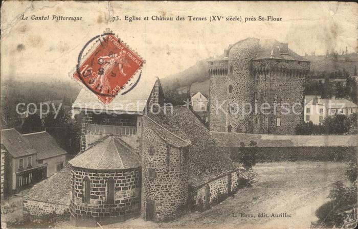 Saint-Flour Cantal Eglise et Chateau des Ternes XV siecle
