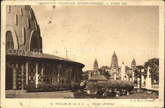 Exposition Coloniale Internationale Paris 1931 Pavillon de L'A E. F. Facade Late