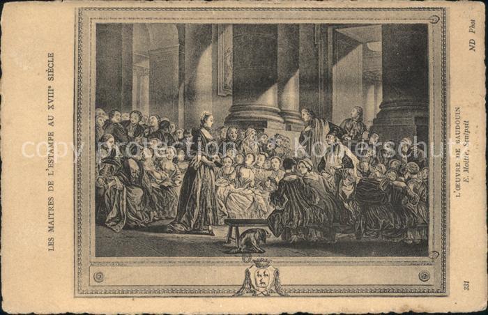 Kuenstlerkarte Alte Kuenstler Baudouin Maitres de L'estampe ND Phot.