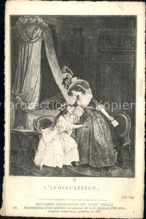 Kuenstlerkarte Alte Kuenstler L'Indiscretion J.-F.Janinet ND-Phot. Nr. 177