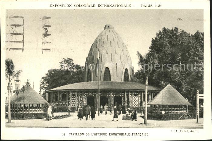 Exposition Coloniale Internationale Pari Pavillon de l'Afrique Equatoriale Franc