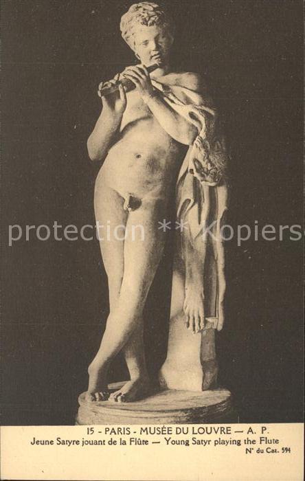 Skulpturen Jeune Satyre jouant de la Flute Musee du Louvre Paris