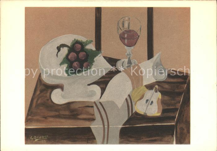 Kuenstlerkarte Braque Nature morte Nr. 67 Trauben Birn