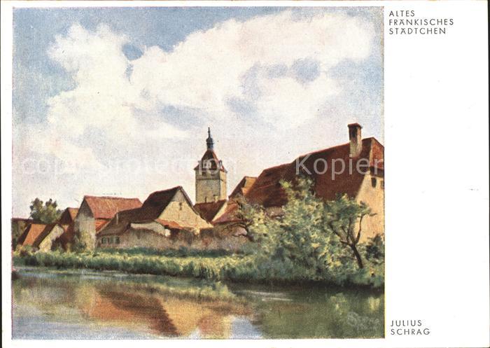 Kuenstlerkarte Julius Schrag Altes fraenkisches Staedtchen Nr. 20/1476 Meister D