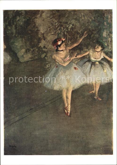 Ballett Künstlerkarte Edgar Degas Two dancers o