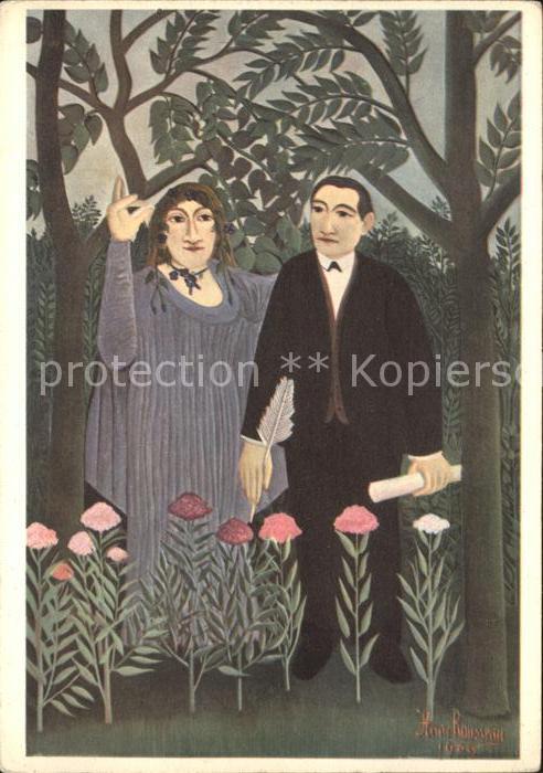 Kuenstlerkarte Rousseau Le Poete et sa muse Nr. 384
