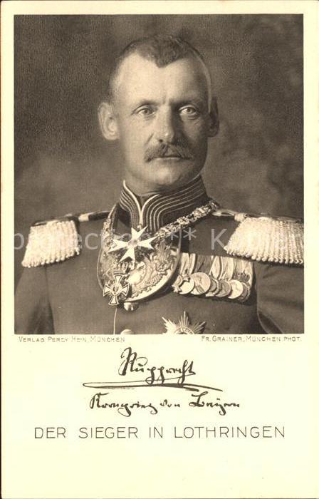 Adel Bayern Kronprinz Rupprecht Spendenkarte Rotes Kreuz