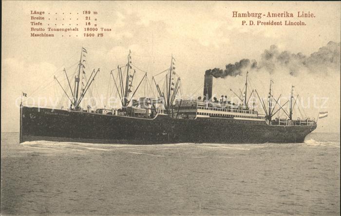 Dampfer Oceanliner P.D. President Lincoln