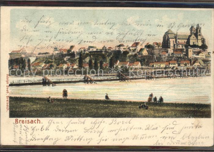 Breisach Rhein Rheinbruecke Kuenstlerkarte