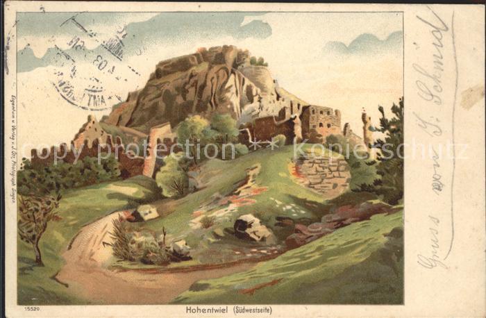 Hohentwiel Burg Kuenstlerkarte