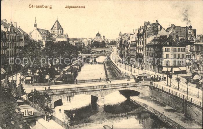 Strassburg Elsass Partie an der Ill Brücke