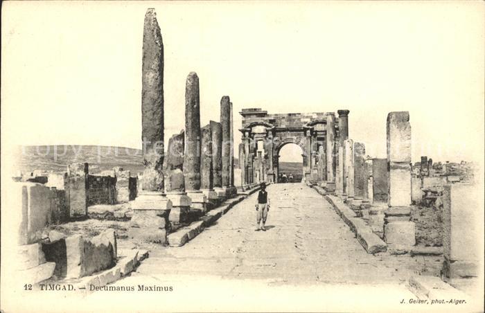 Timgad Ruines Romaines Decumanus Maximus Ruine