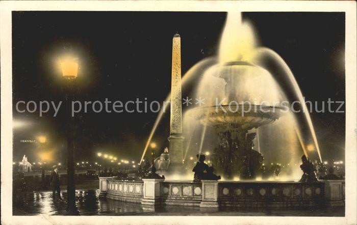 Paris Place de la Concorde illuminee Obelisqu