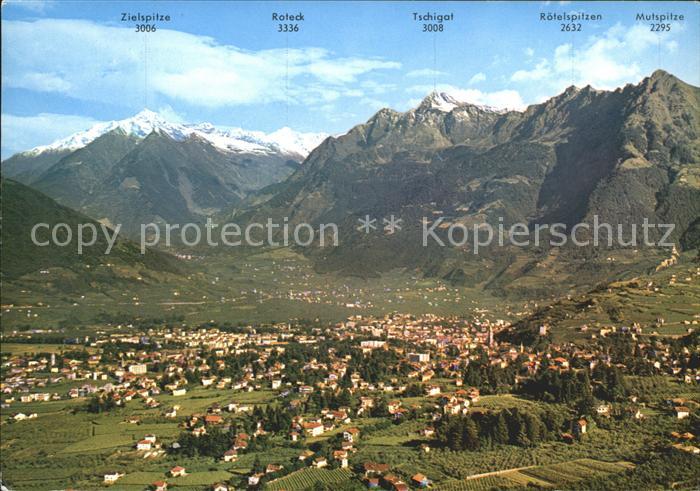 Merano Meran Panorama verso Gruppo Tessa Texelgruppe Alpenpanorama